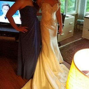 Royal Blue Azazie Arabella Blue Bridesmaid dress