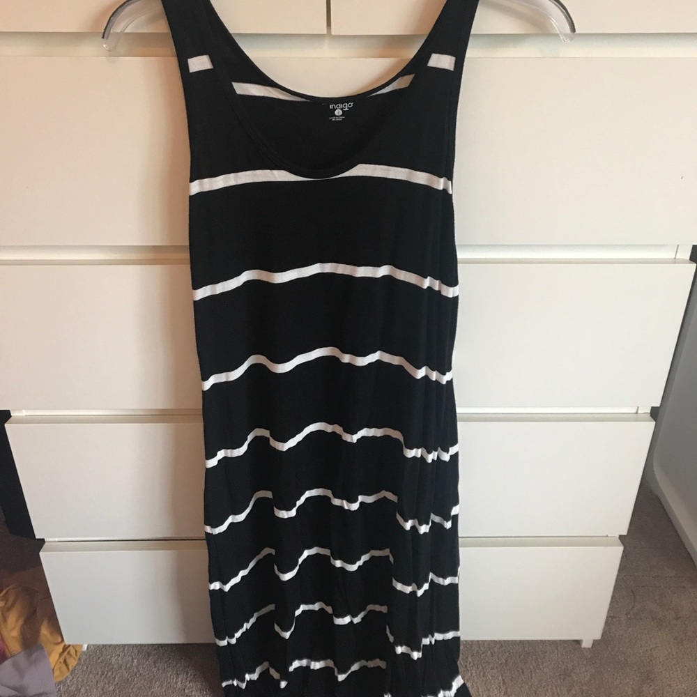 Black striped maxi dress