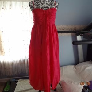 Hot Pink Lined Spaghetti Strap Long Summer Dress