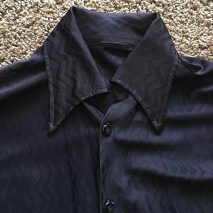 Vintage 70s black button up