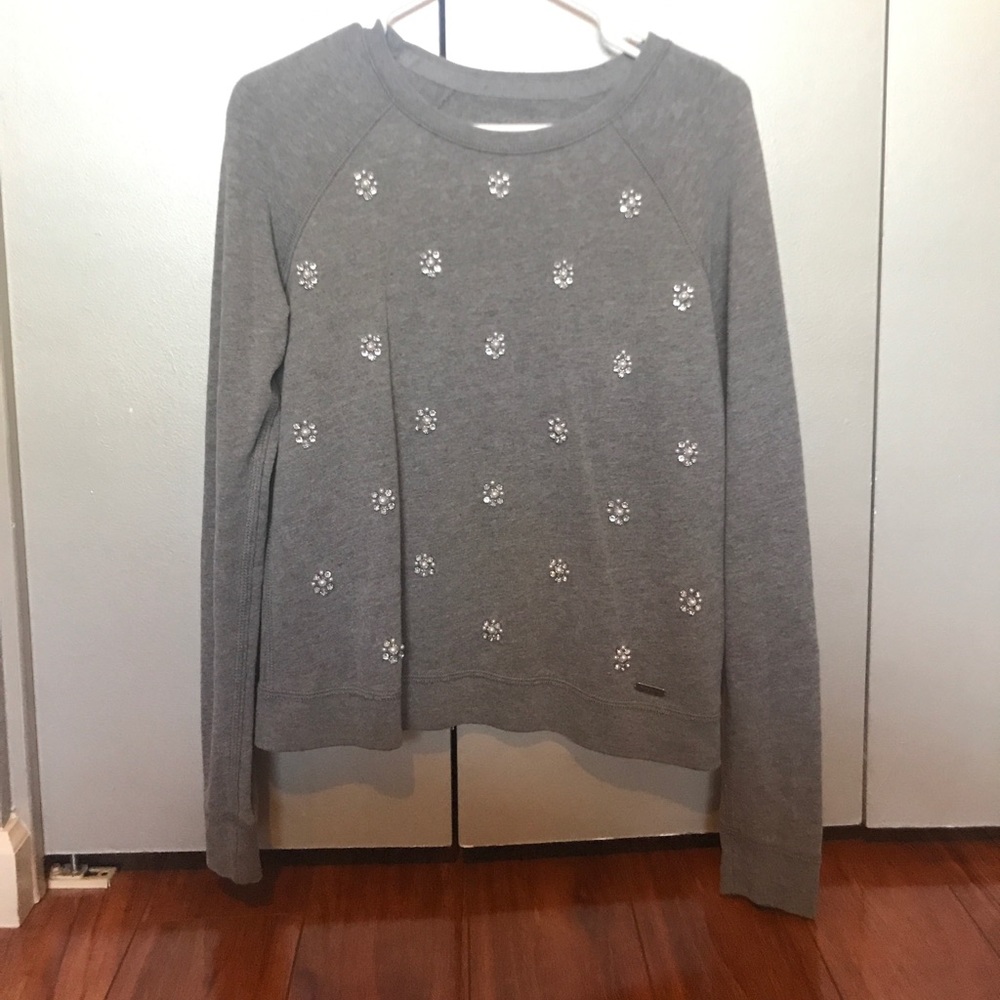 Grey Abercrombie & Fitch rhinestone sweater
