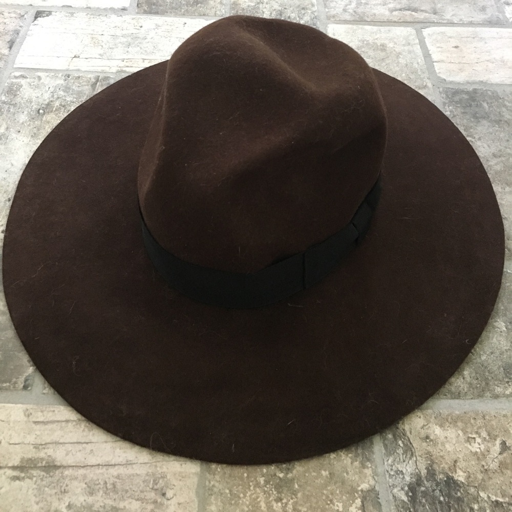 Chocolate brown fedora style floppy hat