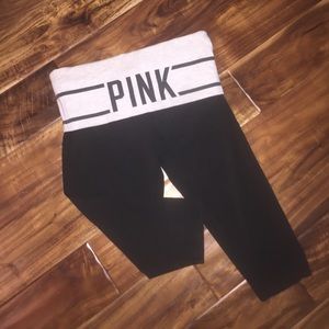 PINK cropped yoga leggings
