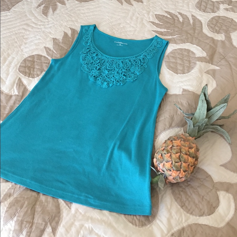 Croft & Barrow teal blue tank