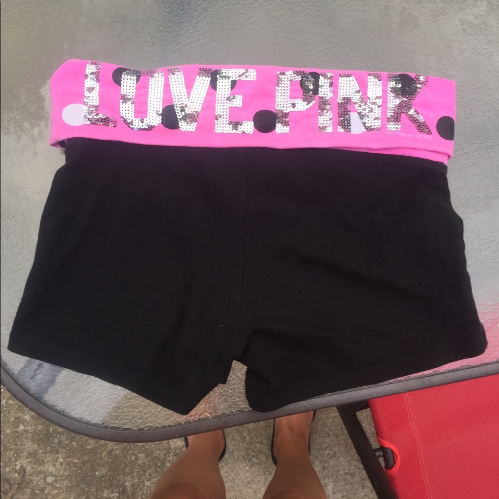 Pink Victoria's Secret yoga shorts