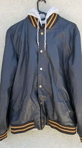 OBEY Propaganda Faux Leather Hoodie Jacket