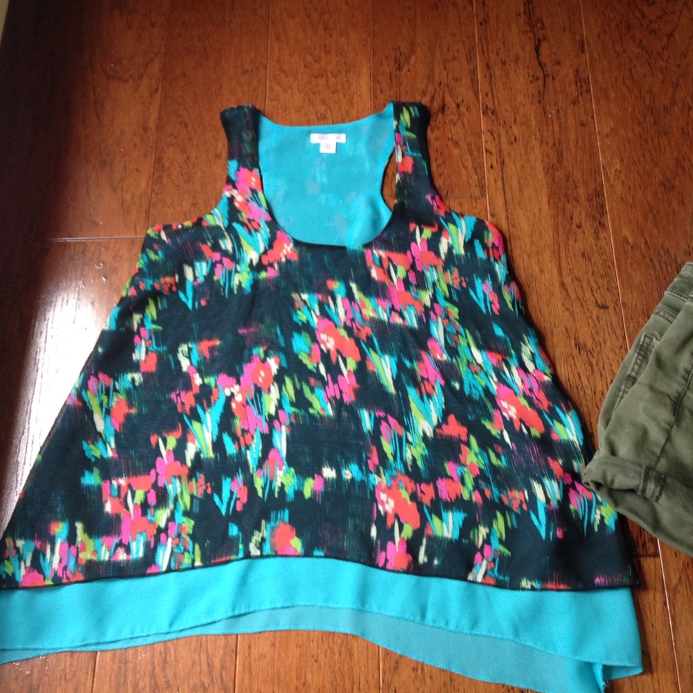 Sale!! Turquoise Colorful Tank Top