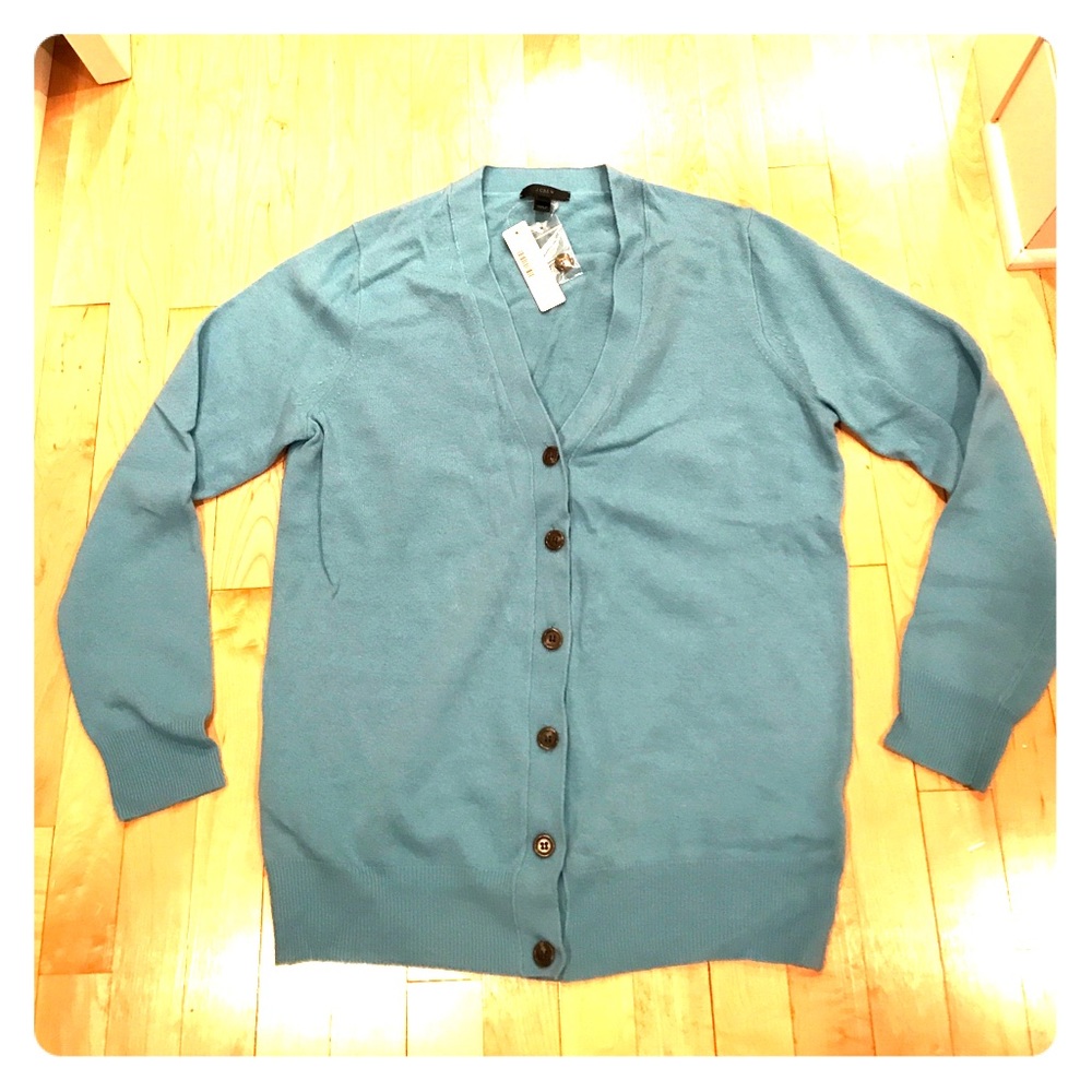 J Crew sky blue cardigan sweater