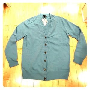 J Crew sky blue cardigan sweater