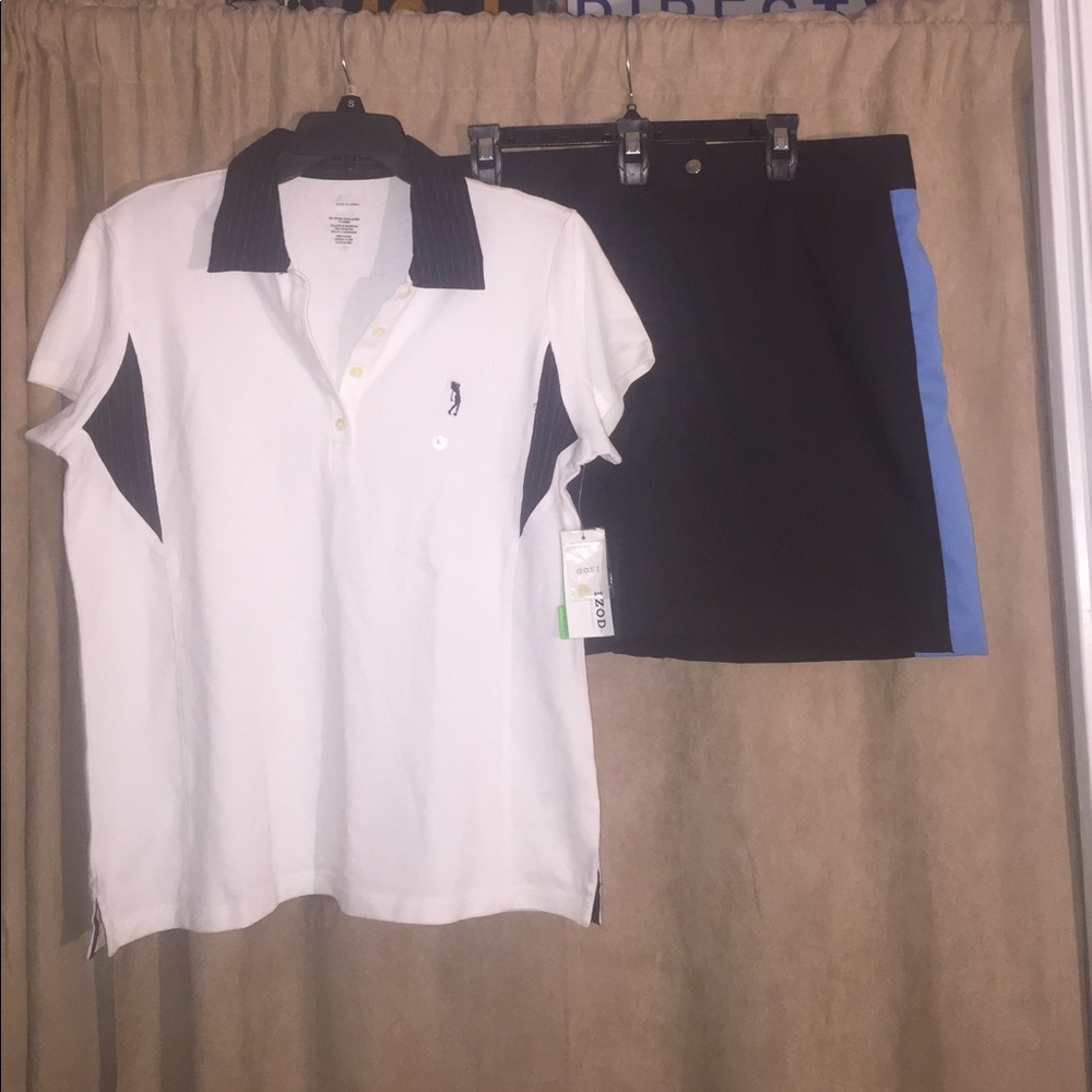 Vintage Izod Golf Polo & Skort Set •Top-Lrg/Btm-16