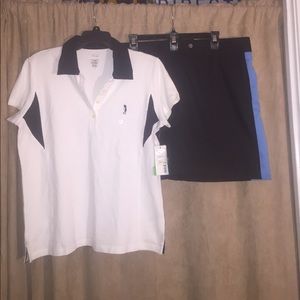 Vintage Izod Golf Polo & Skort Set •Top-Lrg/Btm-16