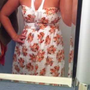 Floral strapless dress