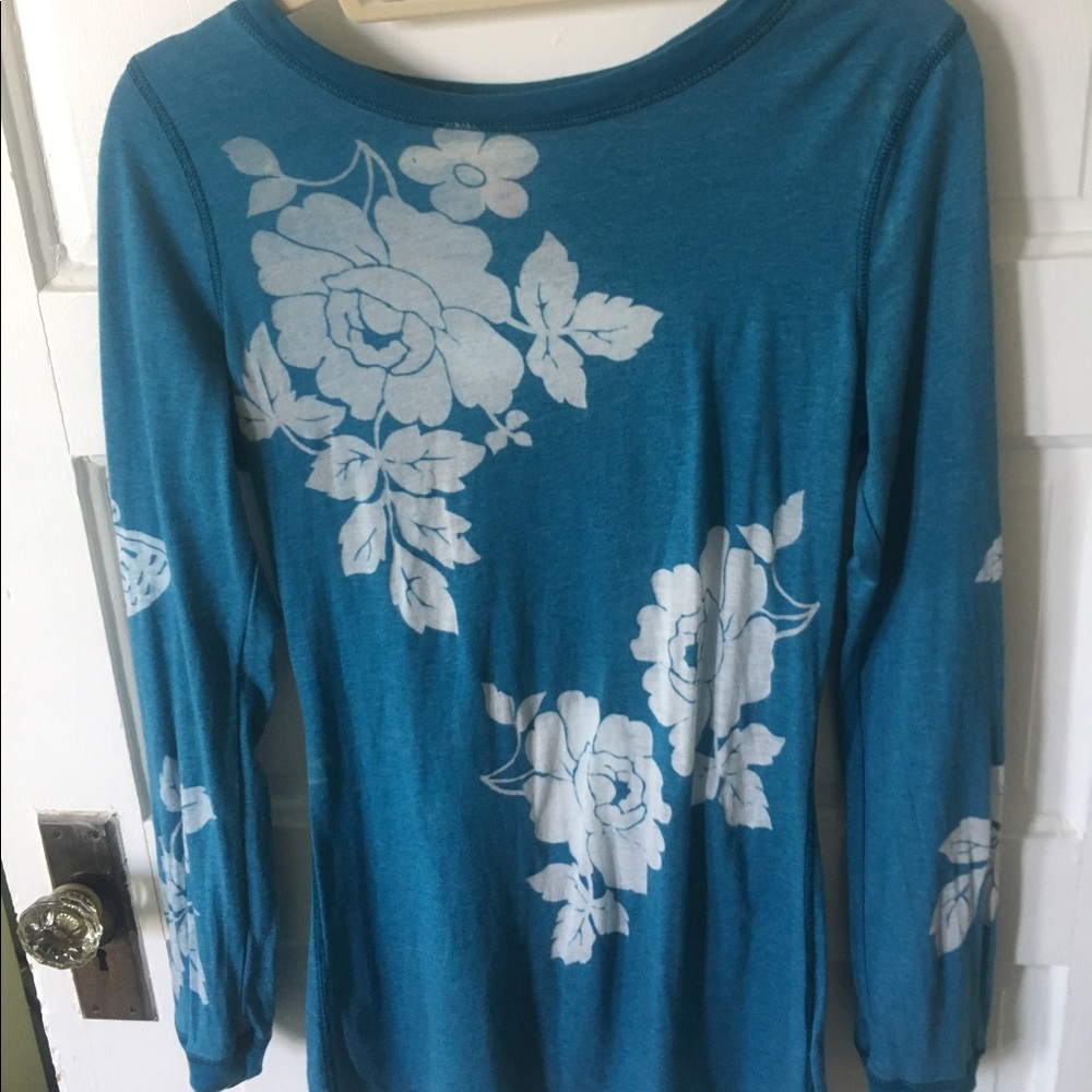 Free People Blue Floral Long sleeve