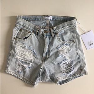 NWT One Teaspoon Brando Hustler Denim Shorts 25