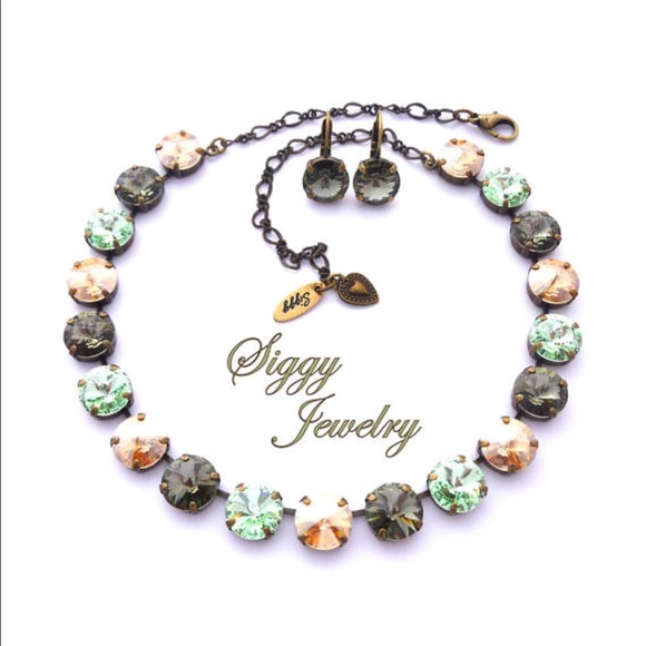 Swarovski Crystal Camo Necklace and Earrings Set - Picture 1 of 6