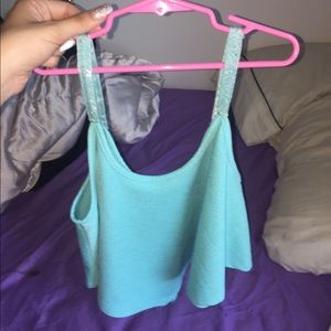 turquoise crop top