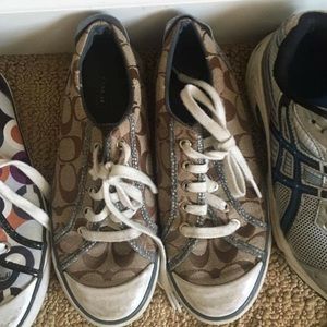 Brown coach tennis shoes