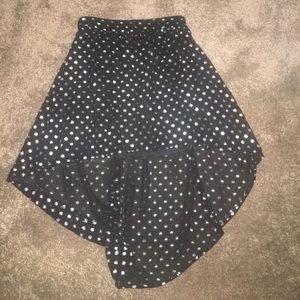High low polka dot skirt