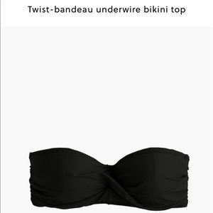 Twist Bandeau Underwire Bikini Top Black