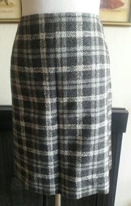 Ann Taylor Plaid Skirt Grey and Blue