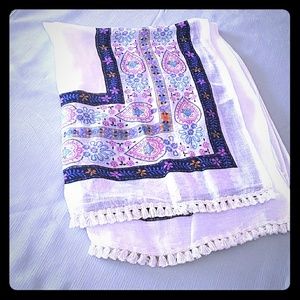 Talbots Tasseled Linen Scarf