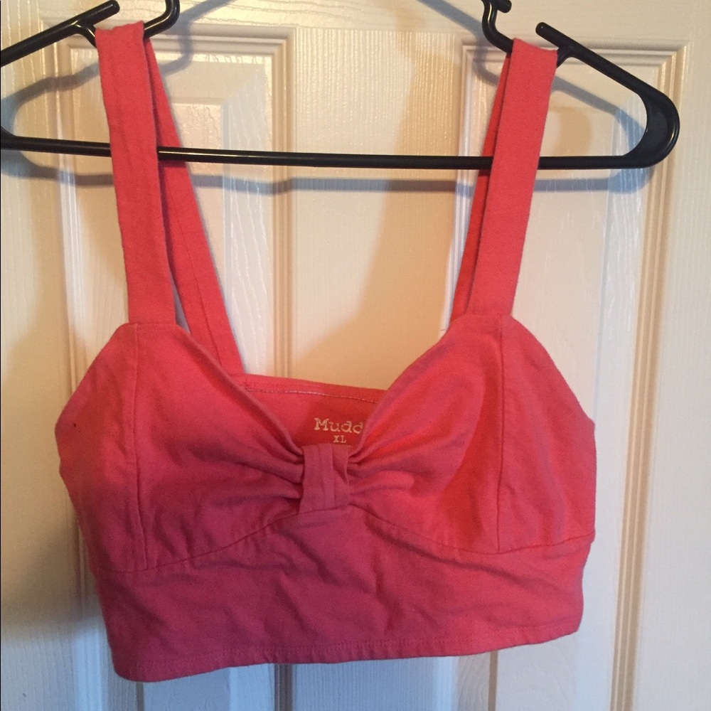 Coral bow front bandeau