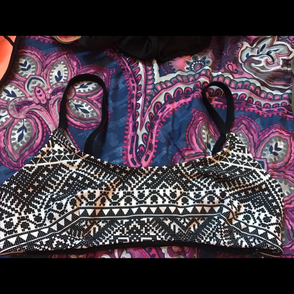 Aztec  cage back Swim Top