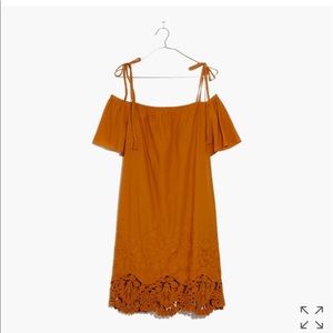 Madewell BNWT eyelet cold shoulder dress