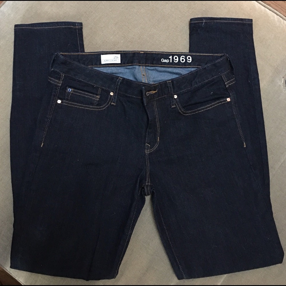 Gap 1969 Always Skinny dark denim jeans size 29r