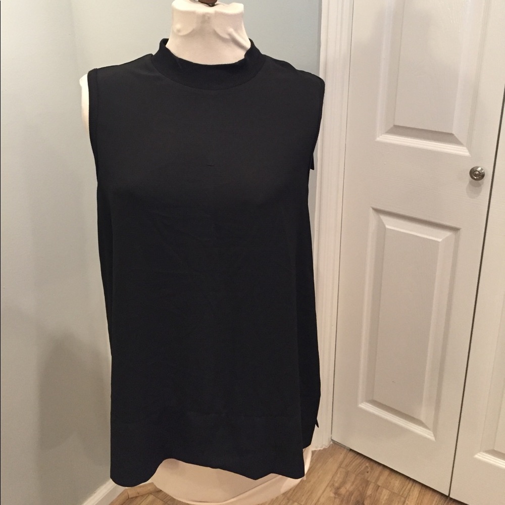 NWT semi-sheer tank blouse medium black