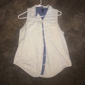 Button up tank blouse