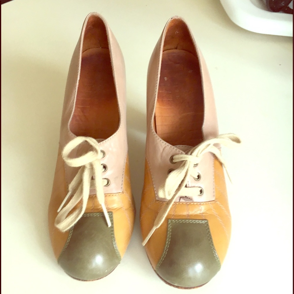 1930's Style Chie Mihara Pump Lace Up Booties