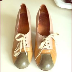 1930's Style Chie Mihara Pump Lace Up Booties