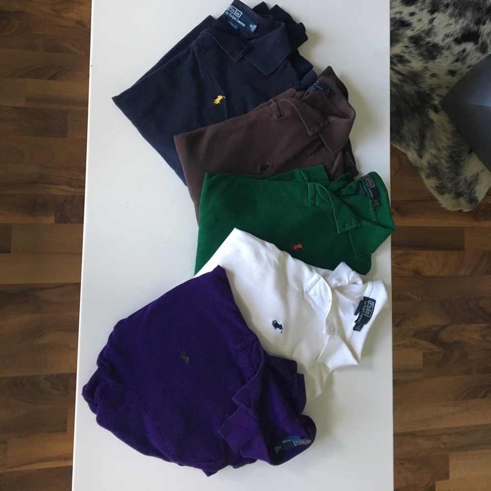 BUNDLE of 5 Long-Sleeved Polo Shirts