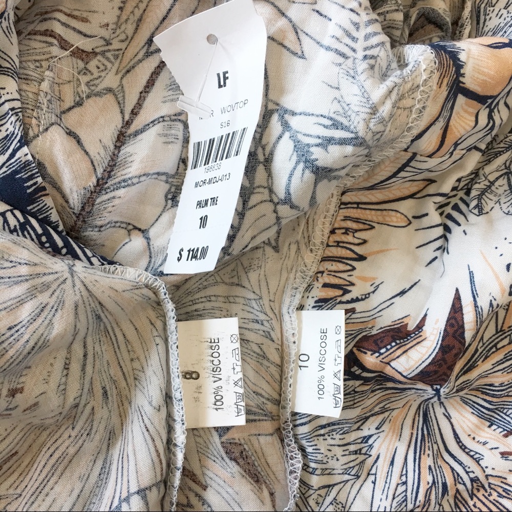 Medium! BNWT palmtree print tiefront cropped top - Picture 4 of 7