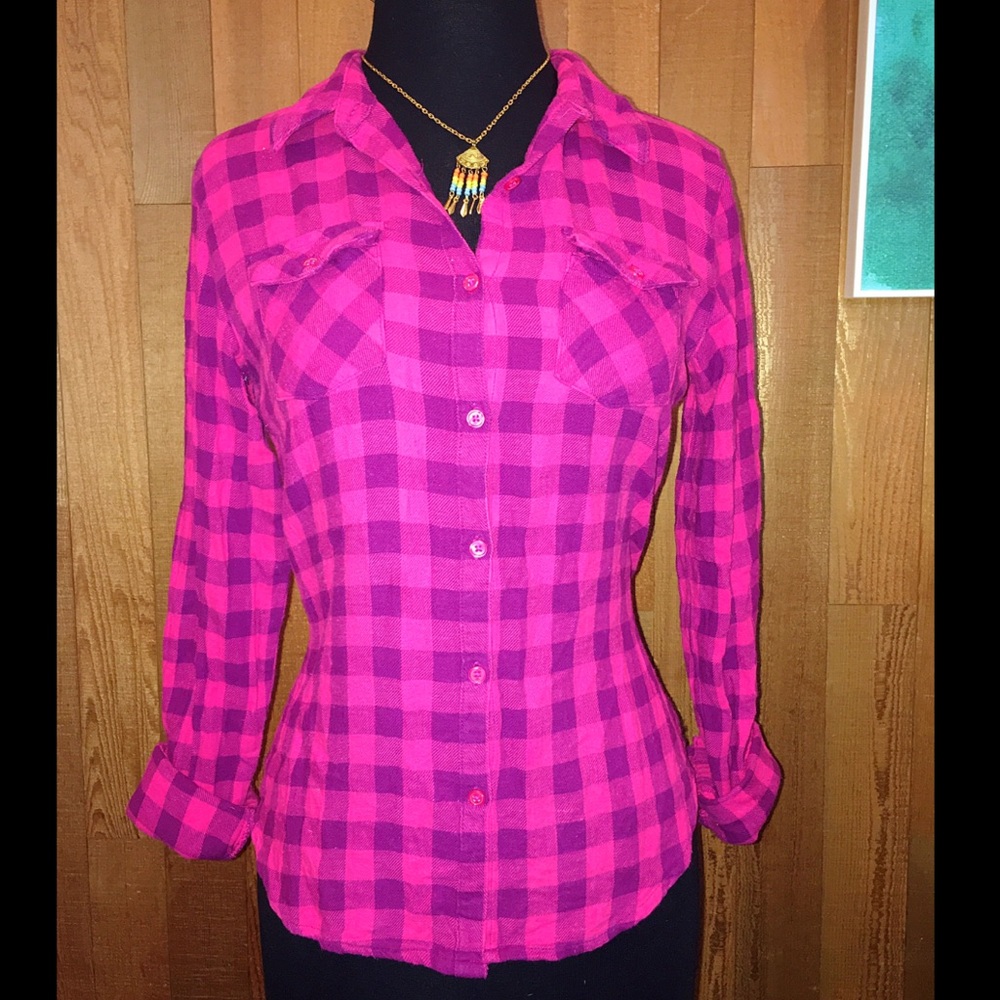 Long Sleeve Plaid Button Down