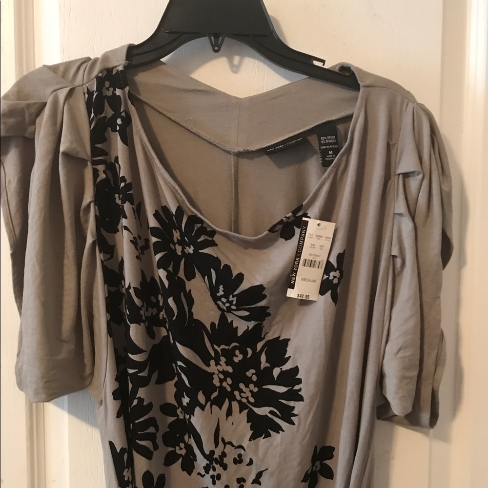 New York and company grey gray Tshirt dress