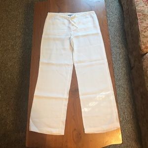 Vince White Linen drawstring Pant