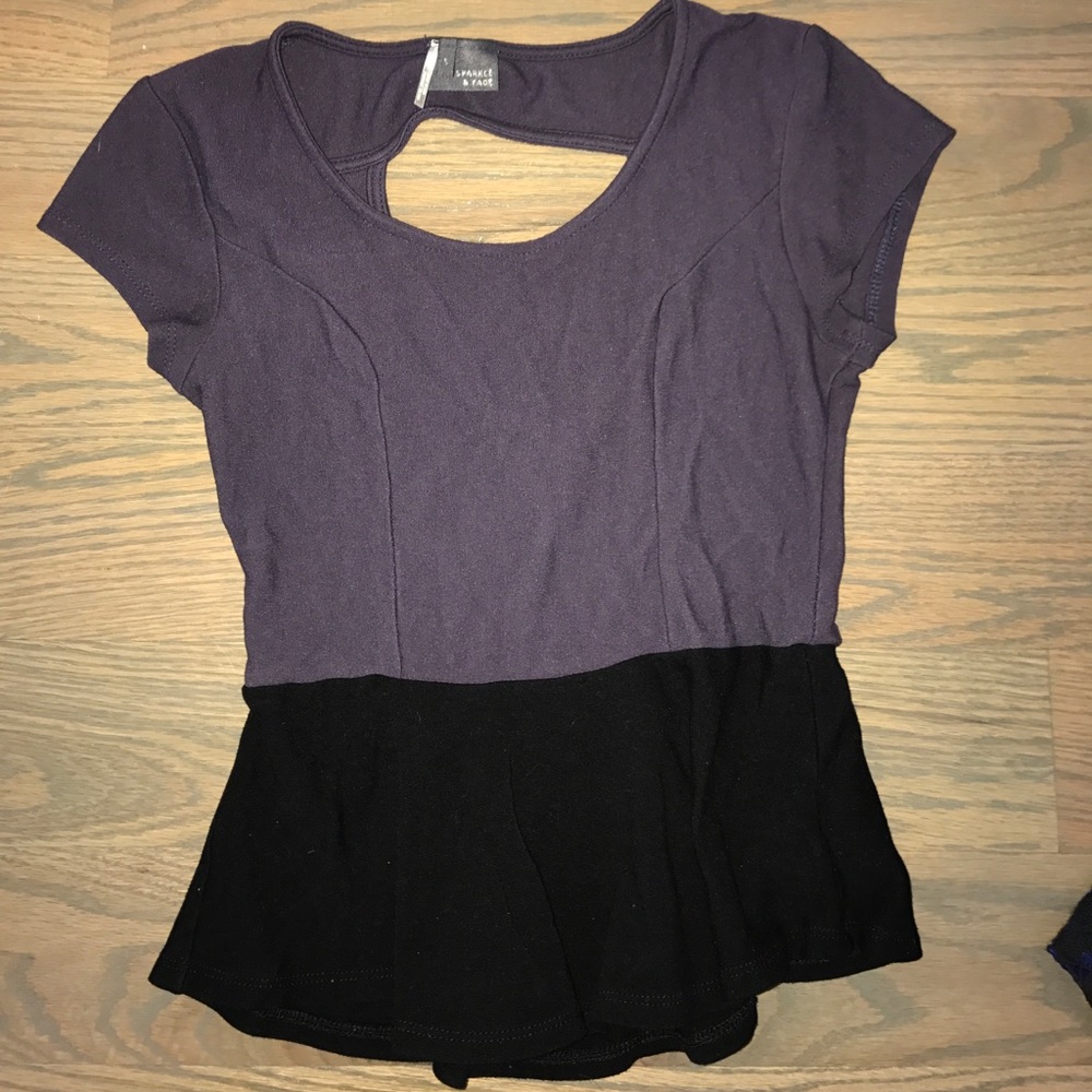 Urban outfitters peplum blue and black top