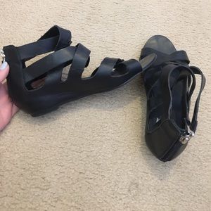 Dolce vita black leather strappy sandals