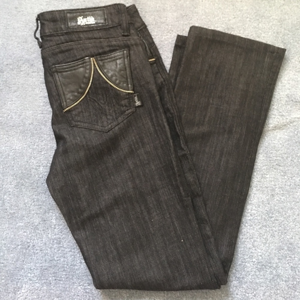 Antik Denim w/ Leather Trim Pockets (sz 26)