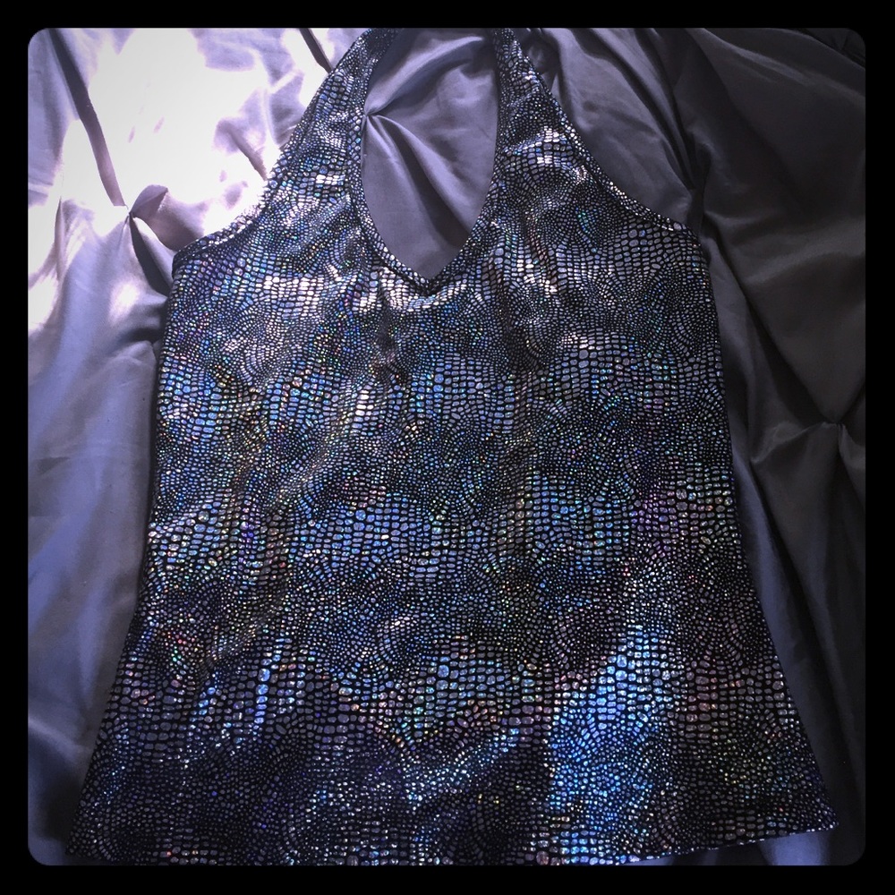 Glitter halter rave top