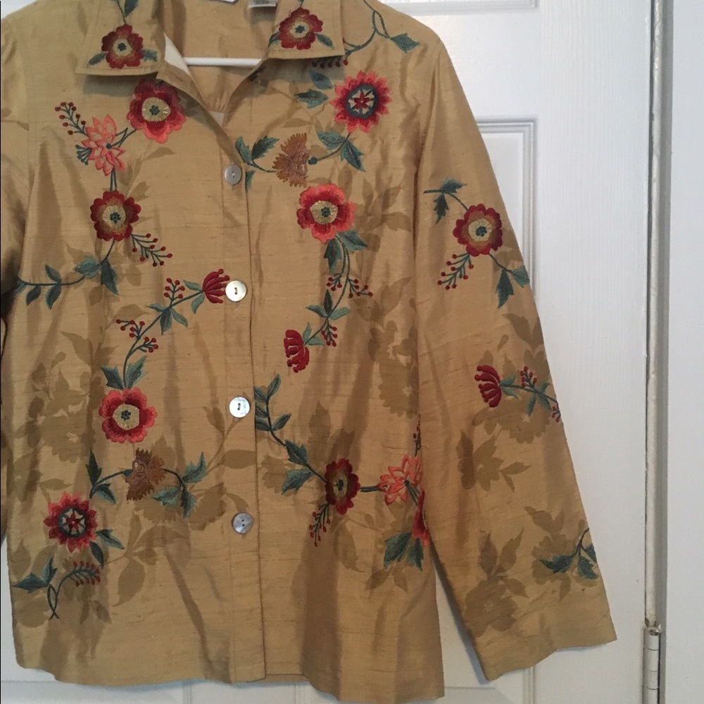 Vintage Laura Ashley Silk Embroidered Jacket