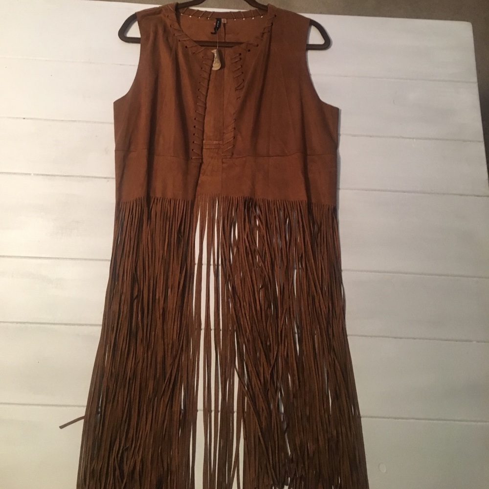 MUMU inspired suede fringe vest
