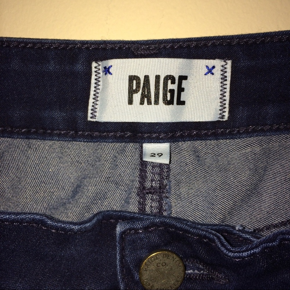 Paige peg skinny dark blue jeans!!