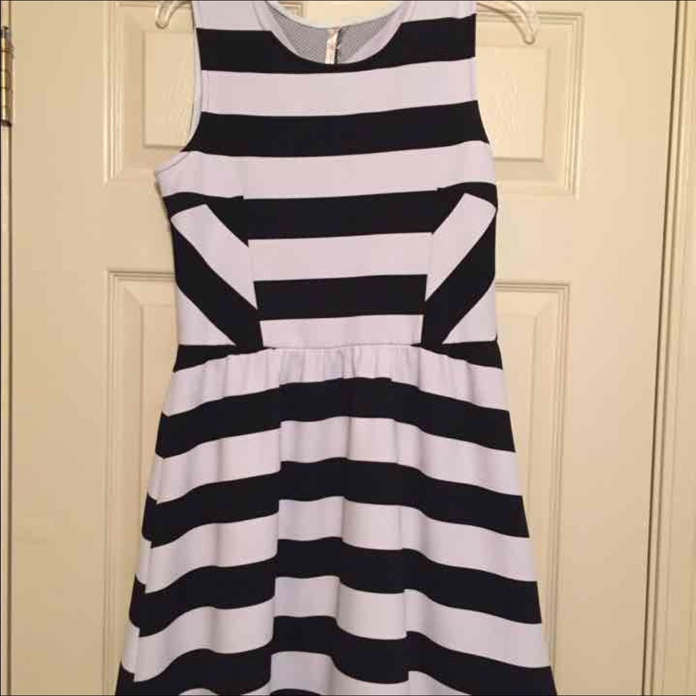 Black and white stripe dress
