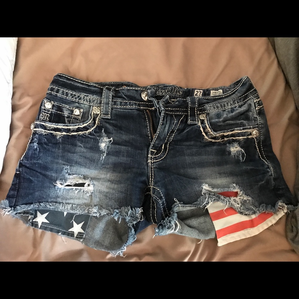 American flag miss me shorts