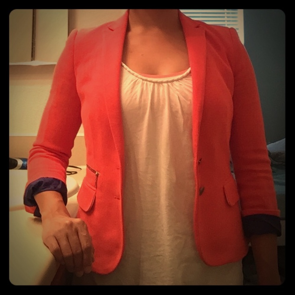 Bright coral Zara blazer!