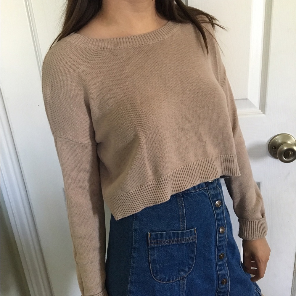 Beige cropped sweater