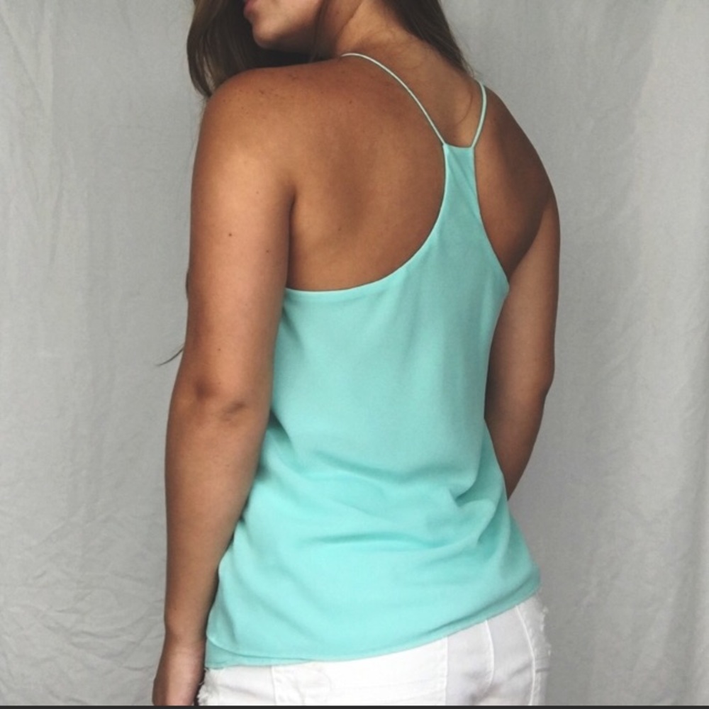 light blue tank top